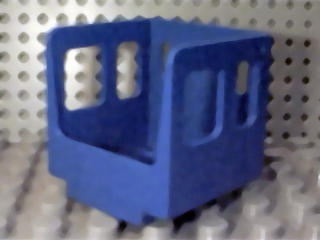 Duplo Train Steam Engine Cabin, Small Front Windows in Blue