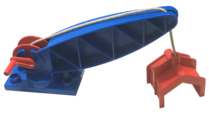 Duplo Turntable Base, 2 x 4 Plate with Crane Arm with Handle, Winch, & Claw in Blue