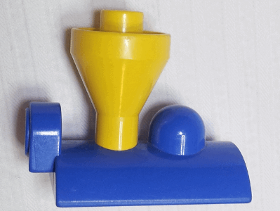 Duplo Train Steam Engine Funnel Top, Yellow Top in Blue