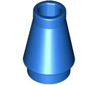 Cone 1 x 1 [No Top Groove] in Blue