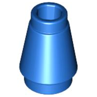 Cone 1 x 1 [Top Groove] in Blue