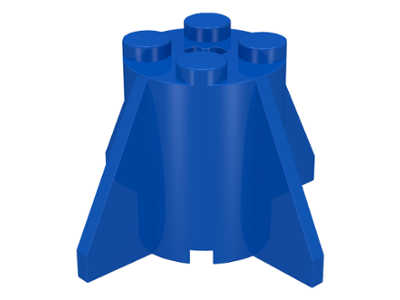 Brick Round 2 x 2 x 2 with Axle Hole and Fins in Blue