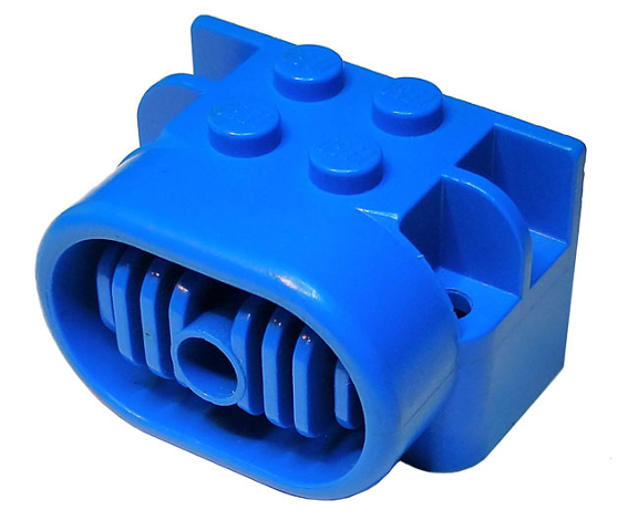 Fabuland Airplane Engine Block with Technic Pin Hole in Blue