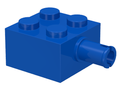 Brick Special 2 x 2 with Pin and No Axle Hole in Blue
