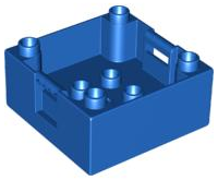 Duplo Container Box 4 x 4 with Studs on Corners in Blue