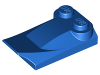Brick Wedged, Curved 2 x 3 x 2/3 Two Studs, Wing End in Blue