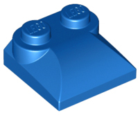 Brick Curved 2 x 2 x 2/3 Two Studs and Curved Slope End in Blue