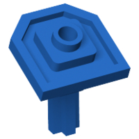Large Figure Shield Holder with Technic Axle in Blue