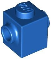 Brick Special 1 x 1 with Studs on 2 Sides in Blue