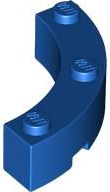 Brick Round Corner 4 x 4 Macaroni Wide with 3 Studs in Blue