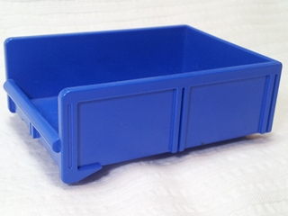 Duplo Wagon Dump Body, with Back Sill in Blue