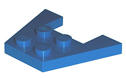 Wedge Plate 3 x 4 without Stud Notches in Blue