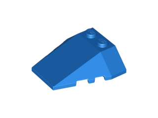 Brick Wedged, Sloped 4 x 4 Triple, Stud Notches in Blue