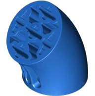 Brick Round 3 x 3 D. Tube with 45° Elbow and Axle Holes (Crossholes) at Each End in Blue