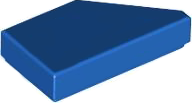 Tile 1 x 2 with Stud Notch Left in Blue