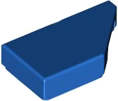 Tile 1 x 2 with Stud Notch Right in Blue