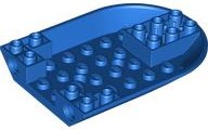 Aircraft Fuselage Curved Forward 6 x 8 Bottom with 2 Pin Holes in Blue