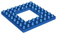 Duplo Plate 8 x 8 with Trap Door Opening in Blue