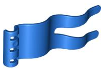 Duplo Flag Wavy 2 x 5 with Slits in Blue