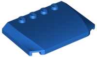 Brick Wedged, Curved Triple 4 x 6 x 2/3 with 4 Studs in Blue