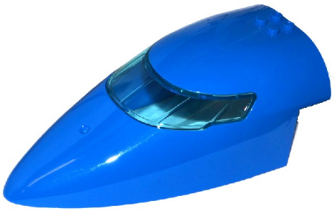Aircraft Fuselage Curved Forward 8 x 16 x 5 with Trans-Light Blue Glass in Blue