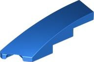 Brick Wedged, Curved 1 x 4 with Stud Notch Left in Blue