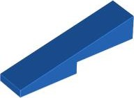 Brick Sloped 1 x 4 with 1 x 2 Cutout in Blue