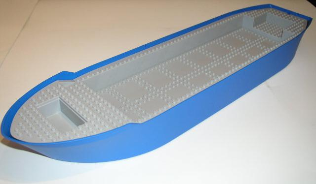 Boat 74 x 18 x 7 with Light Bluish Gray Deck [Complete Assembly] in Blue