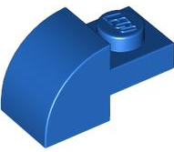 Brick Curved 1 x 2 x 1 with Curved Top in Blue