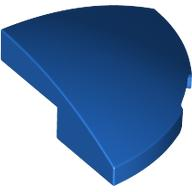 Brick Round Corner, Curved 2 x 2 x 2/3 Quarter Circle With 1 x 1 Bottom Cutout in Blue