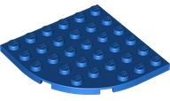 Plate Round Corner 6 x 6 in Blue
