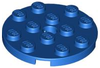 Plate Round 4 x 4 with Pin Hole in Blue