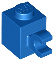Brick Special 1 x 1 with Clip Horizontal in Blue