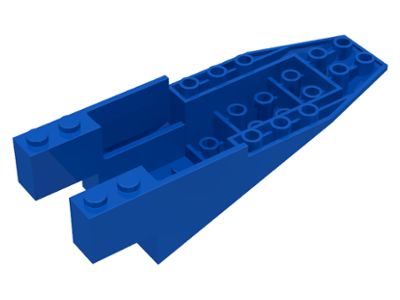Brick Wedged, Sloped Inverted 11 x 4 x 2 2/3 Cockpit in Blue