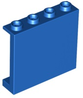 Panel 1 x 4 x 3 [Side Supports / Hollow Studs] in Blue