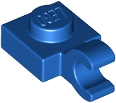 Plate Special 1 x 1 with Clip Horizontal [Thick Open O Clip] in Blue