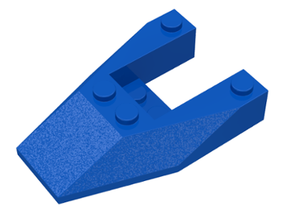 Brick Wedged, Sloped 6 x 4 Cutout, No Stud Notches in Blue
