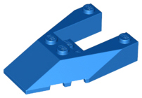 Brick Wedged, Sloped 6 x 4 Cutout, Stud Notches in Blue
