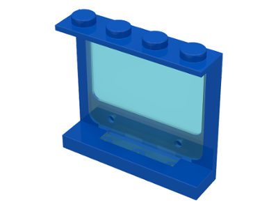 Panel 1 x 4 x 3 with Fixed Glass in Blue