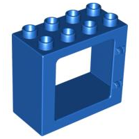 Duplo Door / Window Frame Flat Front Surface, Completely Open Back in Blue