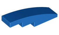 Brick Curved 4 x 1 No Studs [Stud Holder with Asymmetric Ridges] in Blue