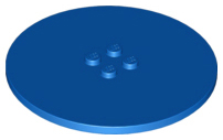 Plate Special Round 8 x 8 with 2 x 2 Center Studs with Groove in Blue