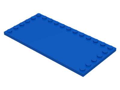 Plate Special 6 x 12 with Studs on 3 Edges in Blue