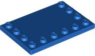 Plate Special 4 x 6, Studs on 3 Edges in Blue