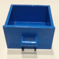 Cupboard 4 x 4 x 4 Drawer, Open Handle in Blue