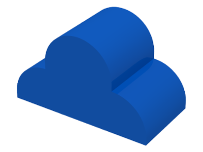 Brick Curved 2 x 4 x 2 Triple, No Studs in Blue