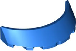 Windscreen 3 x 6 x 1 Curved with Rectangular Stud Holder in Bottom in Blue
