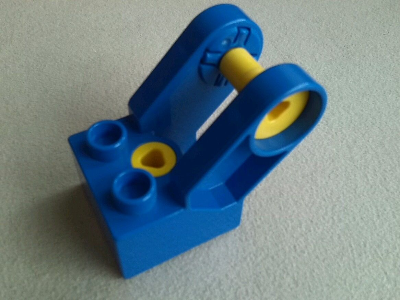 Duplo Toolo Brick 2 x 2 with Angled Bracket with Forks and 2 Screws in Blue