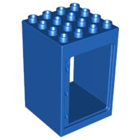 Duplo Building Door Frame / Entryway 4 x 4 x 5 in Blue