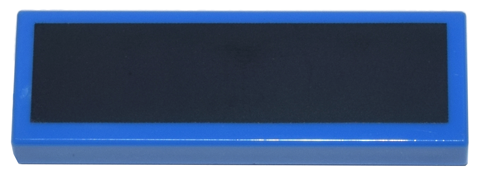 Tile 1 x 3 with Black Surface print in Blue